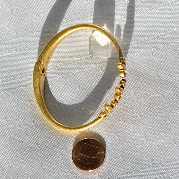 Madewell Hinged Gold Tone Open Cuff Bracelet 6.5" - Picture 9 of 14